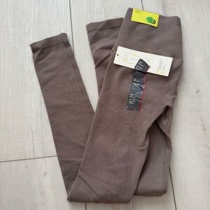 Brown Ribbed Leggings All In Motion XS NWT